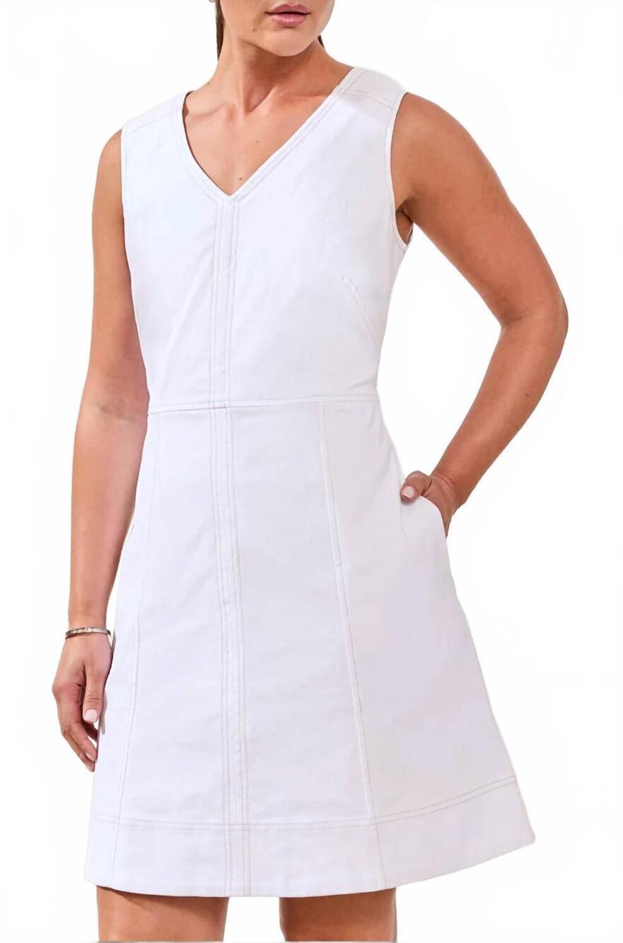 NEW TRIBAL fitted dress with pockets in white